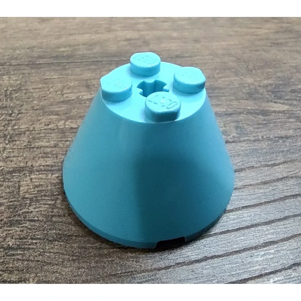 LEGO Cone 4 x 4 x 2 with Axle Hole 3943b Medium Azure